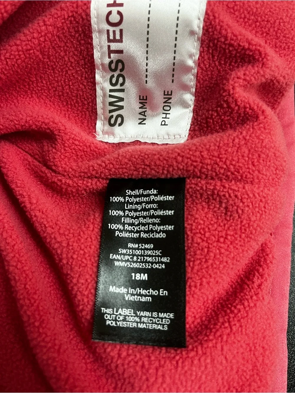Kids pink fleece hooded jacket